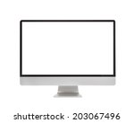 computer screen display isolated on white background