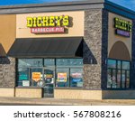 Small photo of NORTH BRANCH, MN/USA - JANUARY 29, 2017: Dickey's Barbercue Pit restaurant exterior. Dickeya??s Barbecue Pit is a family-owned American barbecue restaurant chain.