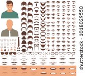 vector illustration of man face ... | Shutterstock .eps vector #1018029550