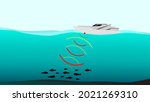 sonar  sound navigation and... | Shutterstock .eps vector #2021269310