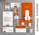orange stationery template... | Shutterstock .eps vector #217619503