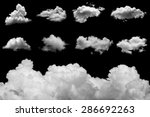 Set Of Isolated Clouds On Black ...