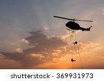 Silhouette of helicopter ...