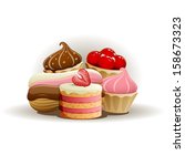 tasty cakes   raster version | Shutterstock . vector #158673323