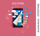 mobile social network concept.... | Shutterstock .eps vector #245337466