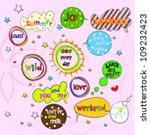 sweet  speech bubbles and labels | Shutterstock .eps vector #109232423