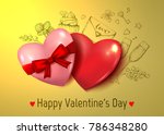 happy valentines day card with... | Shutterstock .eps vector #786348280