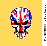 uk flag painted on a skull | Shutterstock .eps vector #356631890