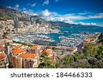 Panoramic view of Monte Carlo harbour in Monaco.