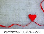 red heart and ribbon isolated... | Shutterstock . vector #1387636220