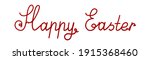 red happy easter hand lettering ... | Shutterstock . vector #1915368460