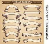 vintage ribbon banners vector... | Shutterstock .eps vector #168726953