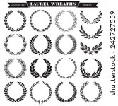 set of laurel wreaths vector | Shutterstock .eps vector #242727559