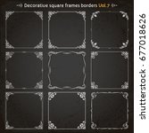 decorative square frames... | Shutterstock .eps vector #677018626