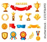 awards and trophy icons set.... | Shutterstock .eps vector #1151956493