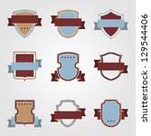 vintage heraldry shields and... | Shutterstock .eps vector #129544406