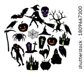 happy halloween greeting card... | Shutterstock .eps vector #1809667300