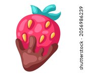 illustration of strawberry in... | Shutterstock .eps vector #2056986239