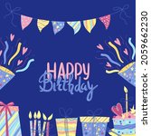 happy birthday greeting card.... | Shutterstock .eps vector #2059662230