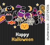 happy halloween greeting card... | Shutterstock .eps vector #213719236