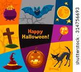 happy halloween greeting card... | Shutterstock .eps vector #314756693