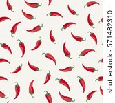 Chili Peppers Seamless Pattern.