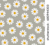 daisy seamless pattern.... | Shutterstock .eps vector #680944303