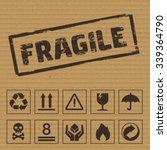 packaging symbols on cardboard. ... | Shutterstock .eps vector #339364790