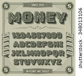 vintage money font with shadow. ... | Shutterstock .eps vector #348013106