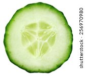 Slice Of Cucumber Isolated On...
