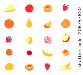set of various fruit icons in... | Shutterstock .eps vector #208797850