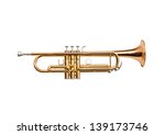 Trumpet isolated on a white