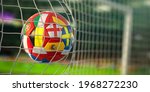 Football Ball With Flags Of...