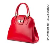 Red Glossy Female Leather Bag...