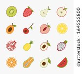 fruit icons with white... | Shutterstock .eps vector #164232800