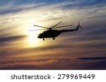 Picture Of Helicopter At Sunset....