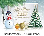2017 christmas card with a... | Shutterstock .eps vector #485011966