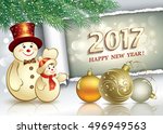 2017 christmas card with a... | Shutterstock .eps vector #496949563
