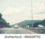 blurred of car on road | Shutterstock . vector #686608750
