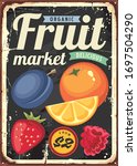 Organic Fruit Market Vintage...