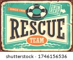 Beach Rescue Team Vintage Tin...