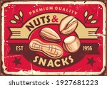 nuts and snacks retro sign... | Shutterstock .eps vector #1927681223