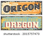 oregon usa retro sign on old... | Shutterstock .eps vector #2015757473