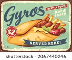 gyros vintage metal sign... | Shutterstock .eps vector #2067440246
