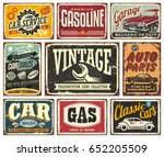 vintage transportation signs... | Shutterstock .eps vector #652205509