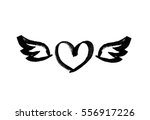 Heart With Wings. Love Symbol....
