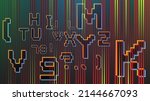 glitch distorted geometric... | Shutterstock .eps vector #2144667093