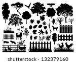 farm silhouettes | Shutterstock .eps vector #132379160