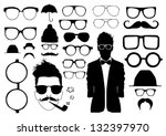 set of glasses and other... | Shutterstock .eps vector #132397970