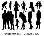 set of people silhouettes | Shutterstock .eps vector #200369423